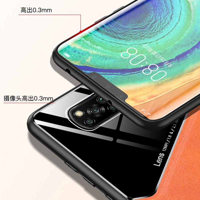 Ốp Điện Thoại PC Cứng Phối Da Viền TPU Mềm Mặt Kính Từ Tính Chất Lượng Cao Cho Xiaomi Poco X3 NFC Pro Pocophone X2 F2 Pro
