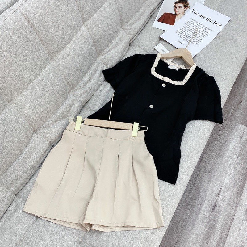 [Mã FAGREEN245 giảm 10% tối đa 30K đơn 99K] SET ÁO CỔ VUÔNG QUẦN SOOC | BigBuy360 - bigbuy360.vn