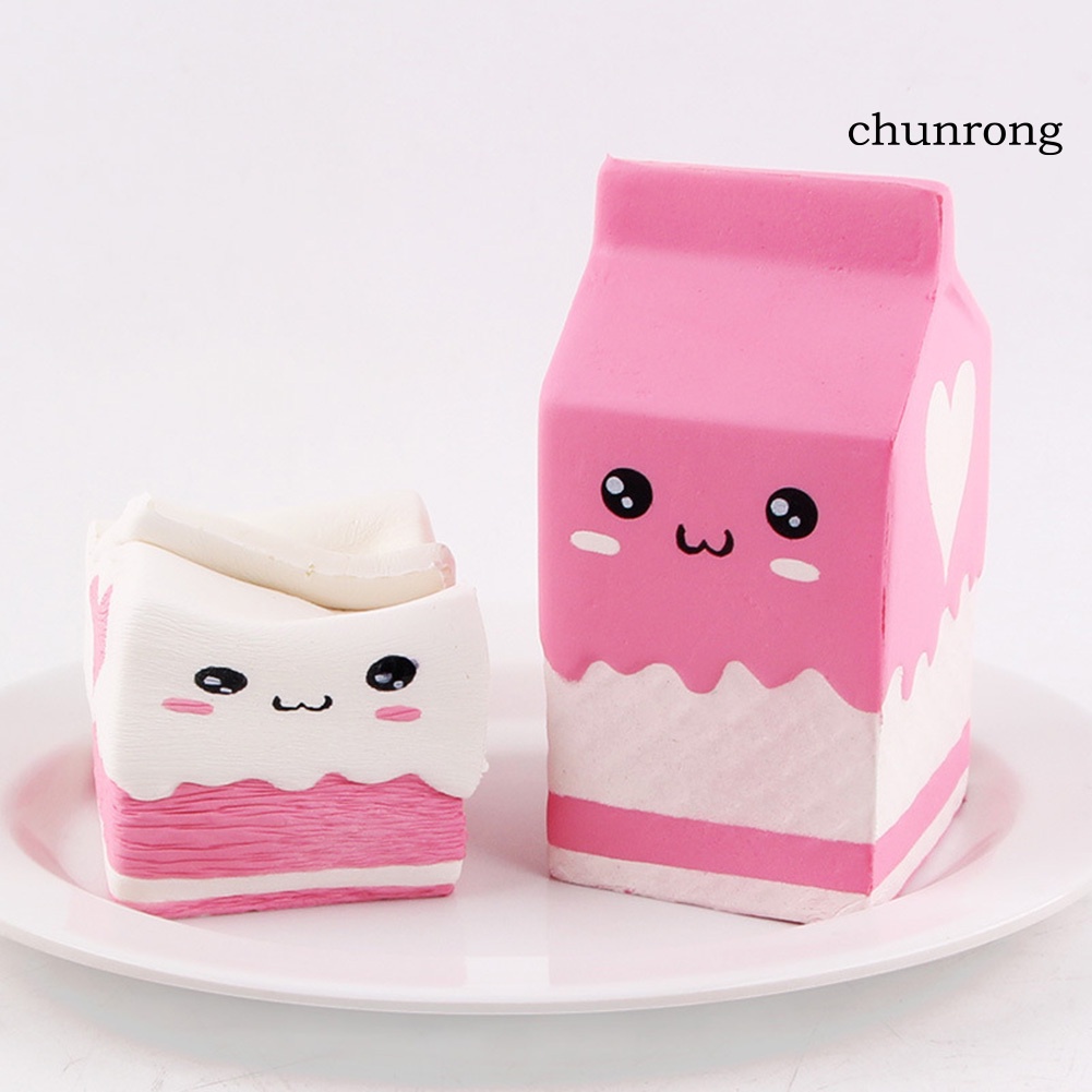 Cr Đồ Chơi Xốp Squishy Giảm Stress Hình Hộp Sữa Chua Dễ Thương Cho Bé