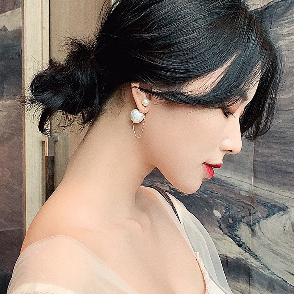 Khuyên Tai Dáng Dài Đính Ngọc Trai S925 Sang Trọng Cho Nữ