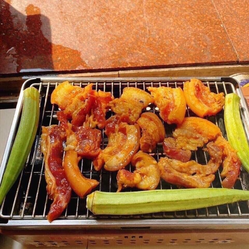 [HỎA TỐC SG] Ba rọi heo rừng ướp sa tế nướng thơm ngon 500g