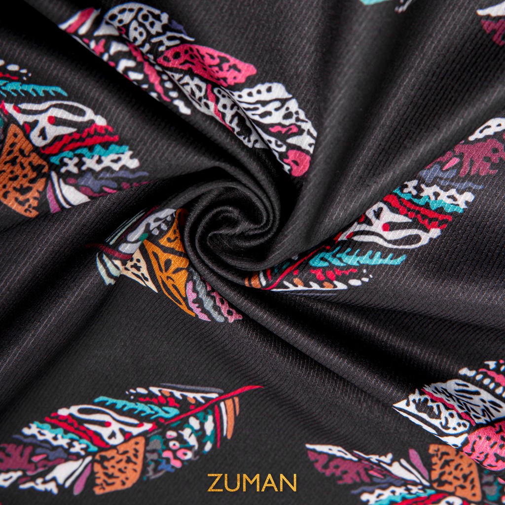 Áo sơ mi nam họa tiết tay ngắn Bird Feather Shirt lông vũ ASM103  ZUMAN lụa vân chéo, thoáng mát, không nhăn