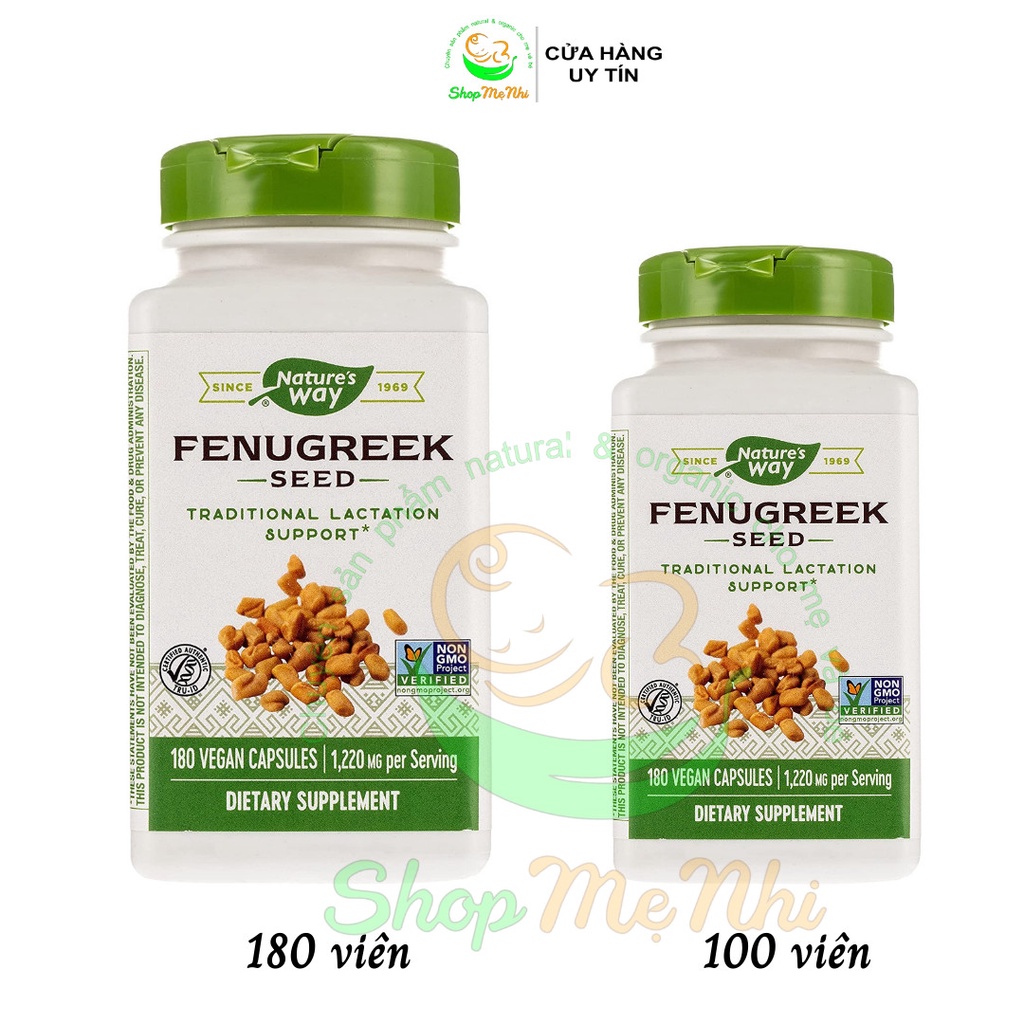 Viên uống lợi sữa từ cỏ cà ri Fenugreek seed Nature's Way hàng Mỹ.