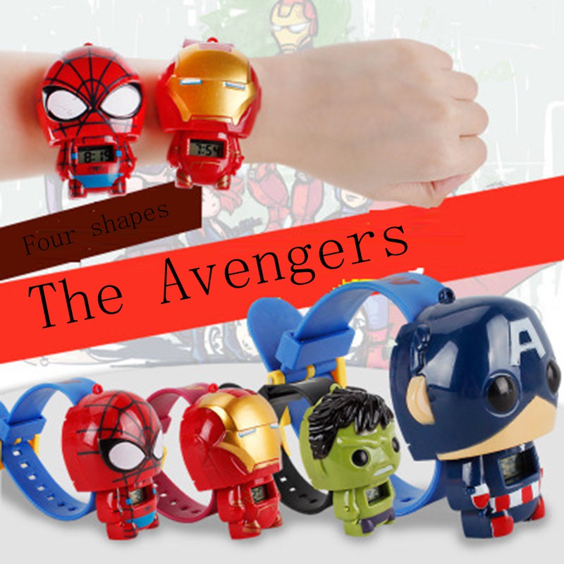 Đồng hồ điện tử đeo tay họa hình nhân vật phim Avengers thích thú cho bé