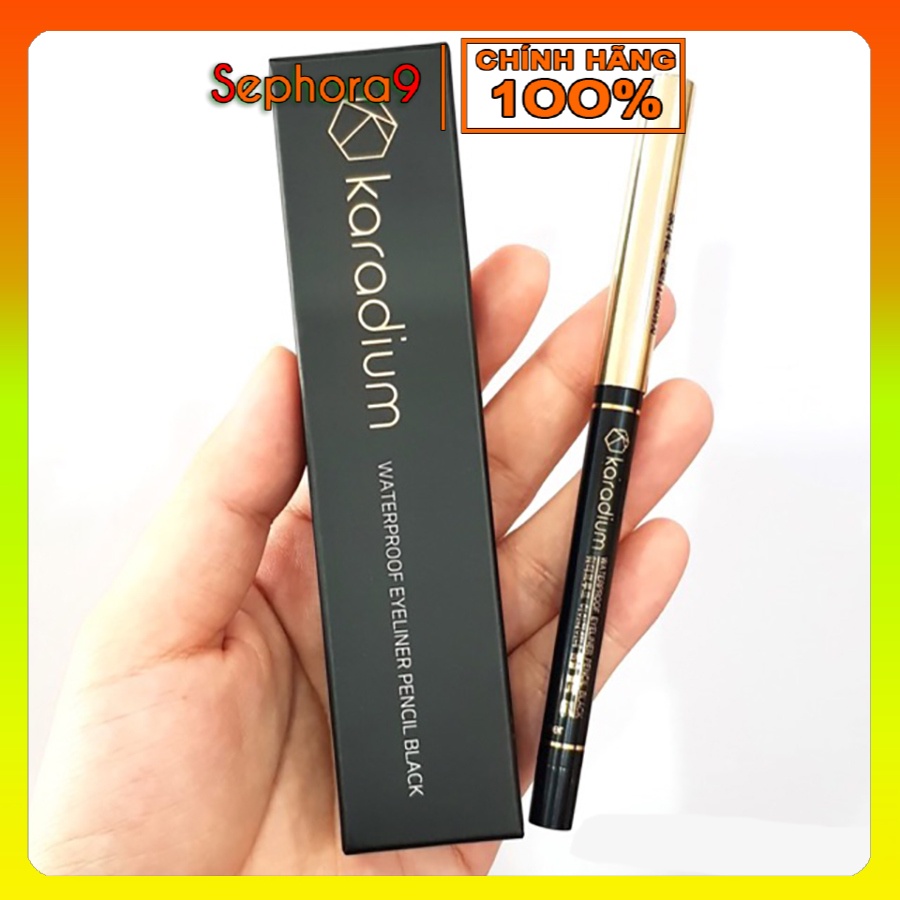 Chì kẻ mắt chống trôi SIÊU DỄ KẺ Karadium Waterproof Eyeliner Pencil Black vỏ đen tạo sự lôi cuốn