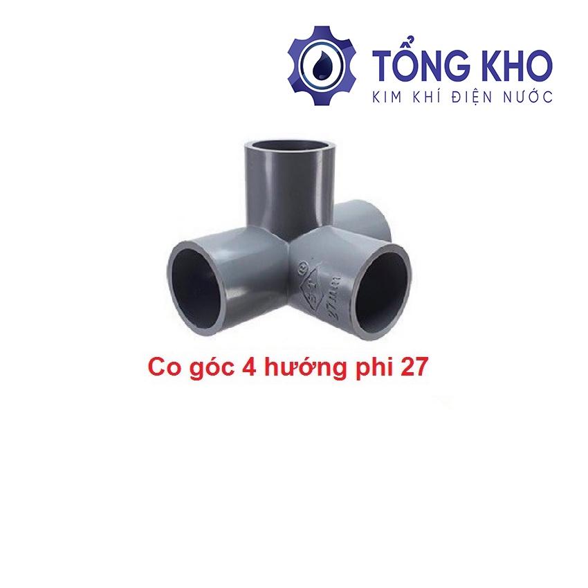 Co góc 3 hướng, 4 hướng, chữ thập lắp ống PVC phi 21, phi 27, phi 34 - Tổng kho kim khí điện nước