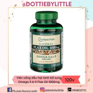 Puritan's pride - Viên uống dầu hạt lanh 1000mg bổ sung Omega 3-6-9