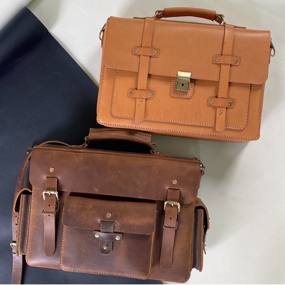 Cặp da vintage handmade [DA THẬT] | BigBuy360 - bigbuy360.vn