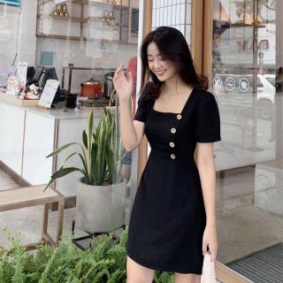 ĐẦM CỔ VUÔNG 3 MÀU