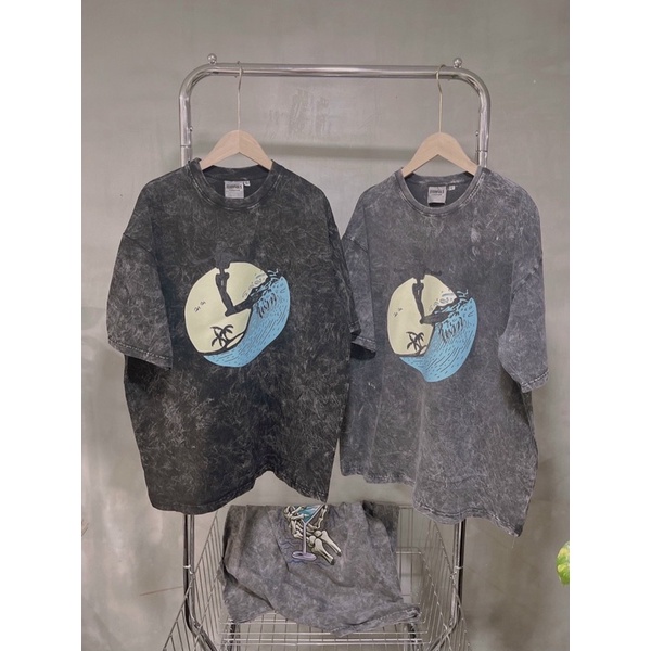 ÁO THUN TAY LỠ COTTON WASH IN HÌNH FORM UNISEX NAM NỮ (kèm ảnh thật)