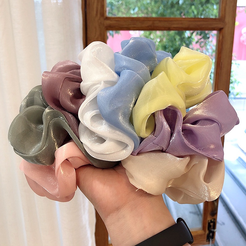 Dây Buộc Tóc Scrunchies Lấp Lánh Sang Trọng,  Không Đau Đầu, Vải Mềm Mịn, Sang Trọng Hàng Taobao Loại 1