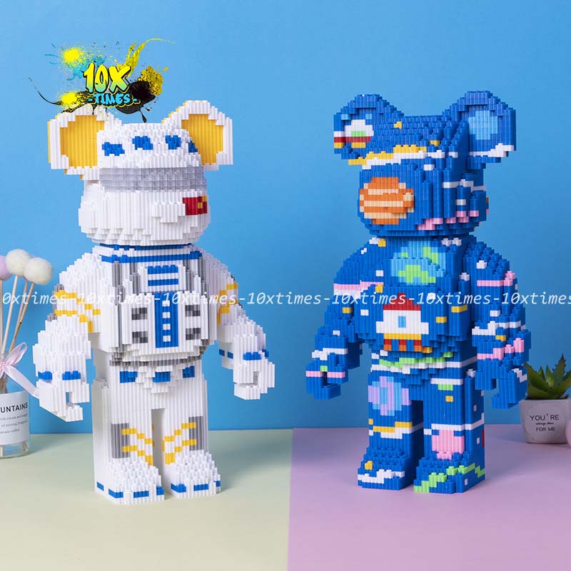 (26 mẫu) gấu Bearbrick mô hình lắp ráp có đèn 36cm tặng bạn trai bạn gái 10xtimes