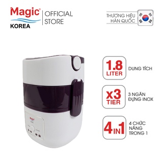 Hộp nấu và hâm cơm 03 tầng Magic Korea A06 (Trắng)
