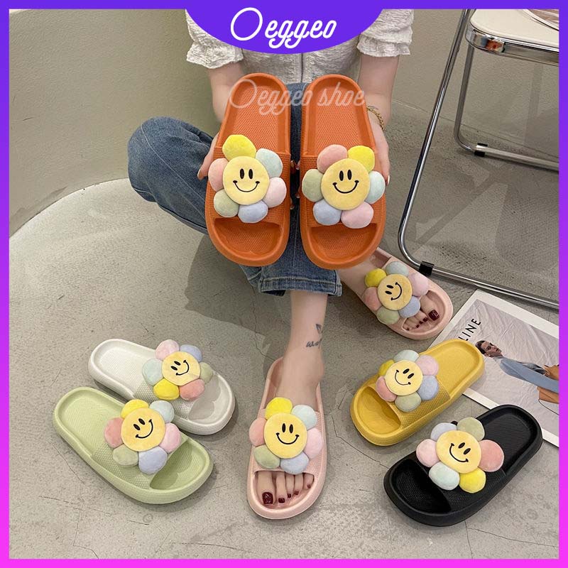 Oeteo Dép Quai Ngang Đính Hoa Xinh Xắn Dành Cho Nữ