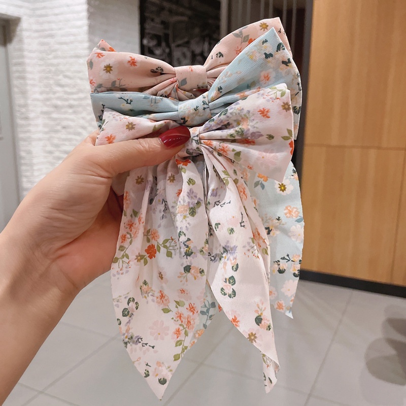 Kẹp Tóc Hình Nơ Hoa Nhỏ Phong Cách Hàn Quốc Cho Nữ