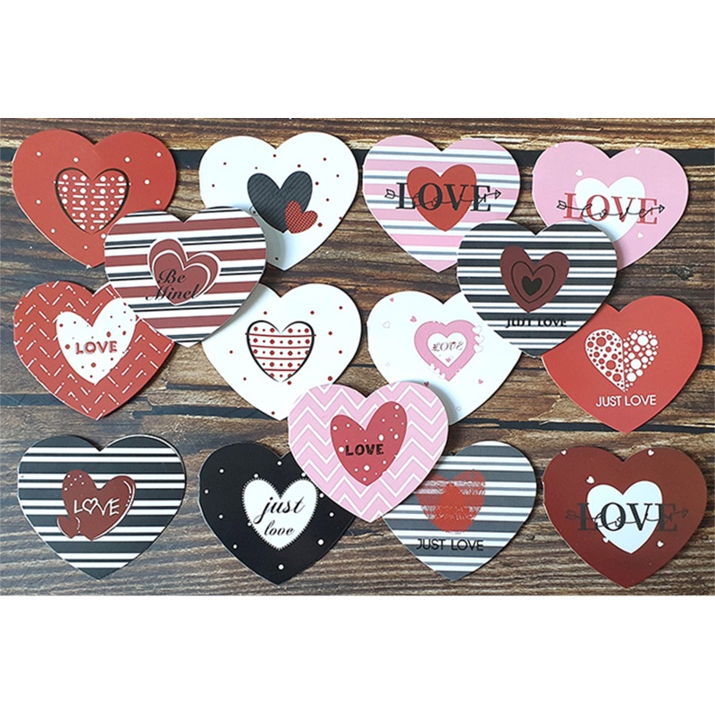 Set 120 tấm thiệp chúc mừng hình trái tim mini dùng để làm quà tặng