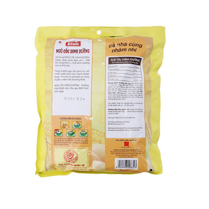 Ngũ cốc dinh dưỡng VinaCafé B'fast bịch 500g