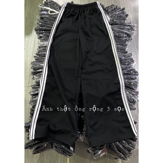Quần ống suông / Quần cullotes 3 sọc ống rộng Unisex siêu hot Q29