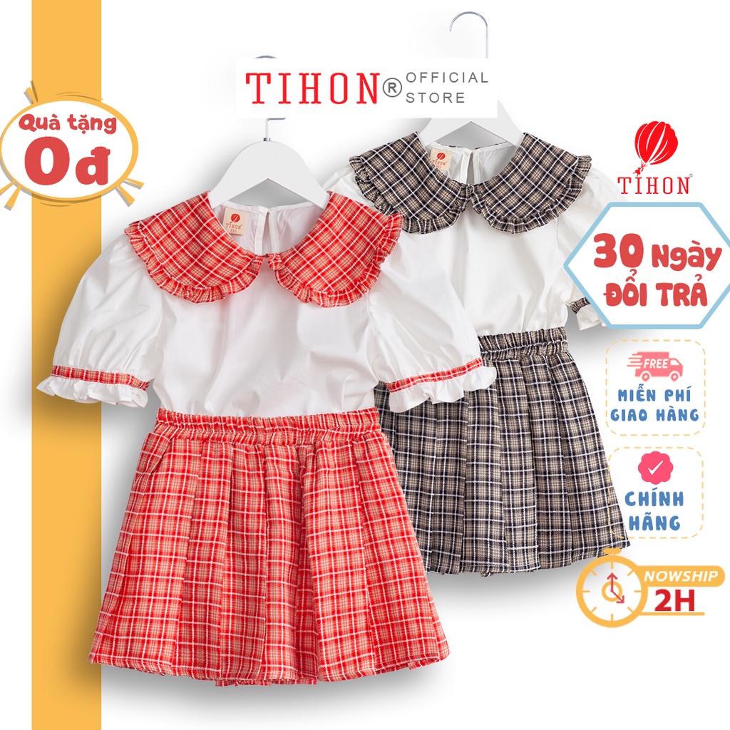 Bộ đồng phục bé gái TIHON phong cách Hàn Quốc cao cấp SET0750257
