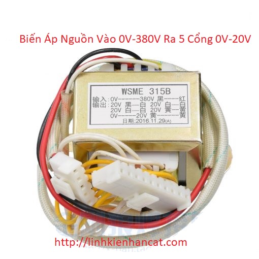 Biến Áp Nguồn Vào 0V-380V Ra 5 Cổng 0V-20V