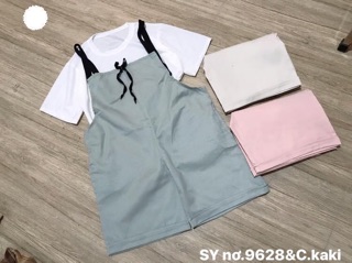 Sét đùi yếm nơ kèm áo thun - C