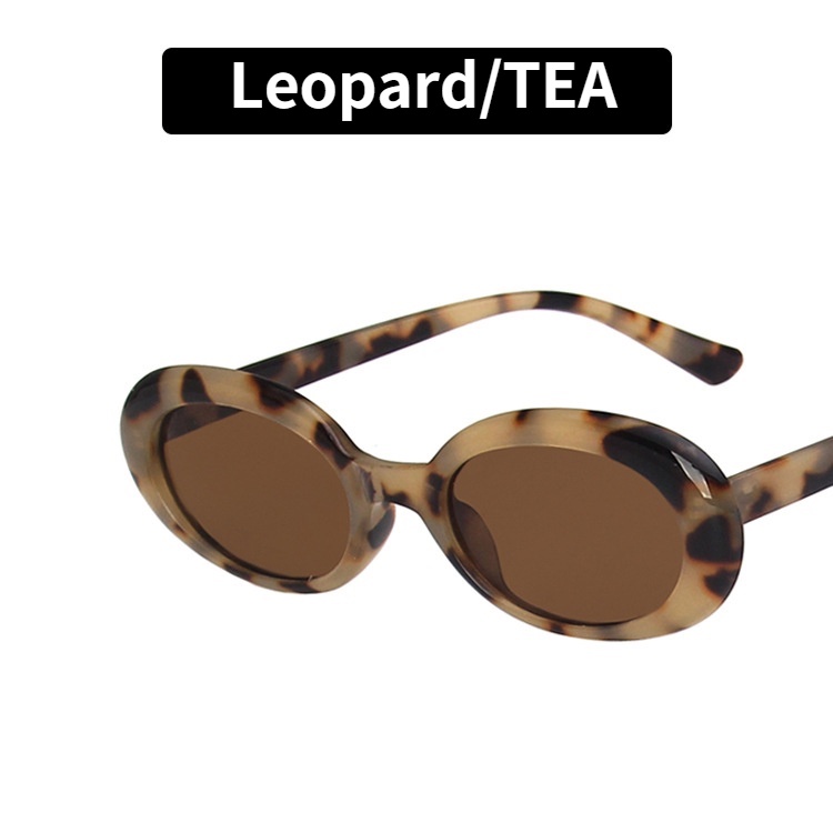 Kính mát kim loại chống nắng hình oval phong cách retro Hàn Quốc dành cho nữ