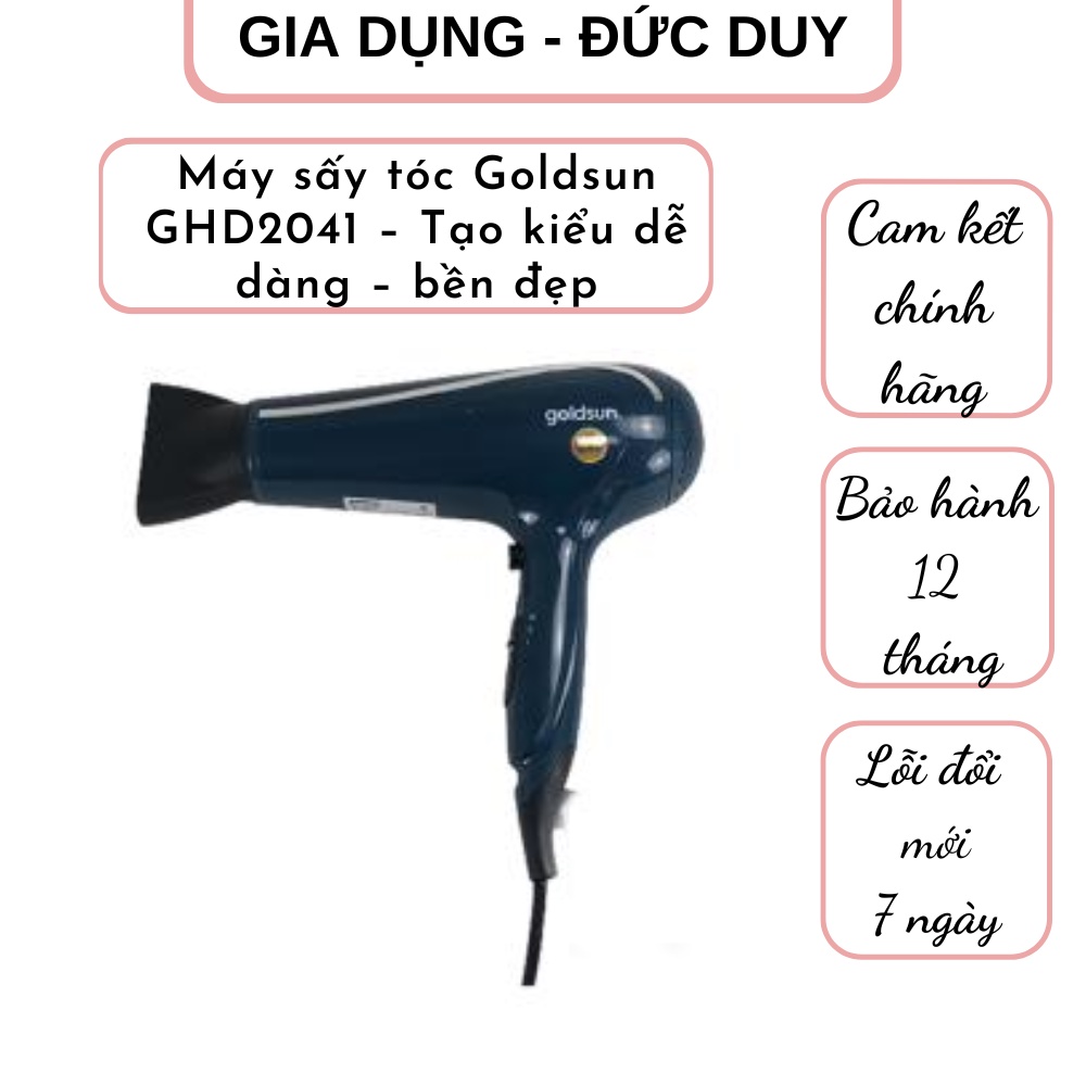 Máy sấy tóc Goldsun GHD2041 – Tạo kiểu dễ dàng – bền đẹp – Bảo hành 12 tháng