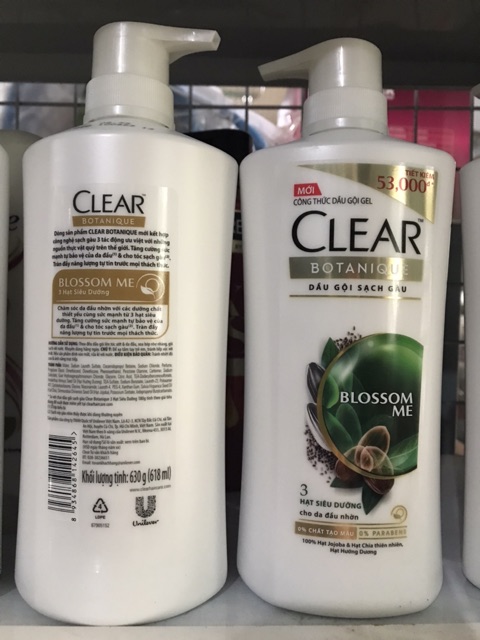 Dầu Gội Sạch Gàu CLEAR Botanique 3 Hạt Siêu Dưỡng 650g