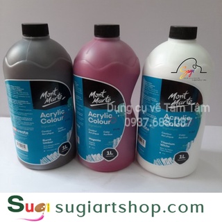 -Màu acrylic Mont Marte bình 1 Lít, Màu acrylic bình vòi Mont Marte 1 Lít-