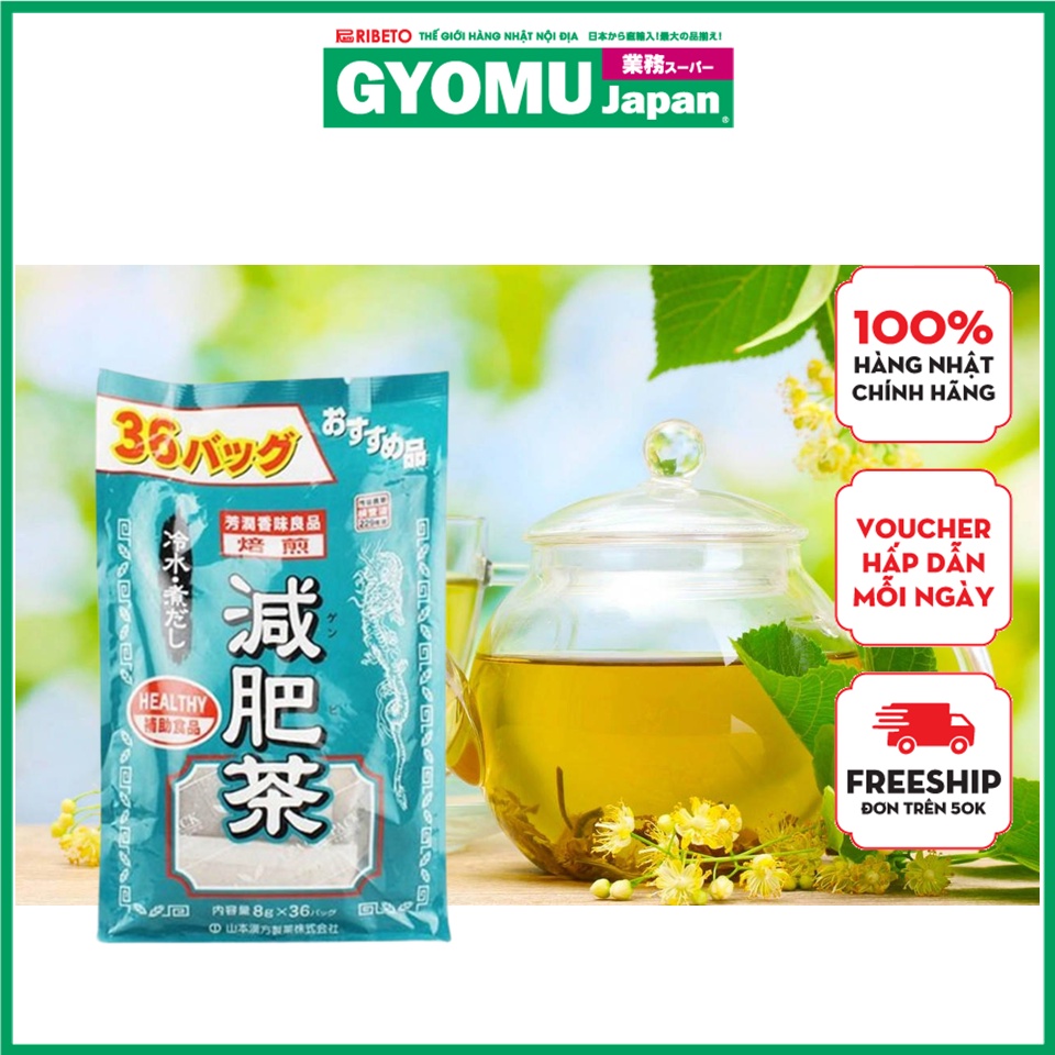 Trà thảo mộc giảm béo YAMAMOTO KANPO 8g x 36 gói - Nhật Bản