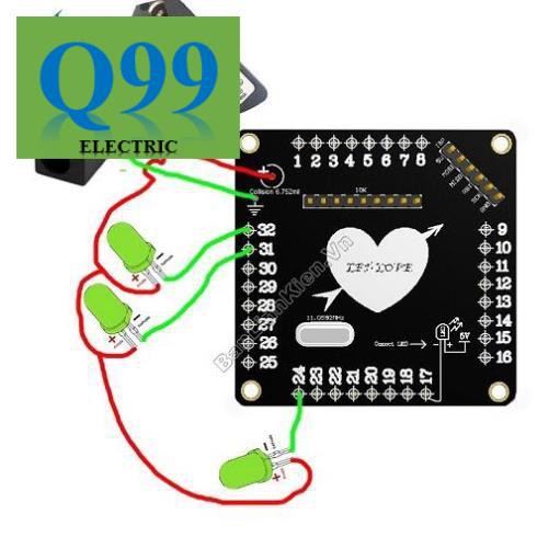 [Giá rẻ] [Q99] Mạch Led Trái Tim Mở Rộng Zin