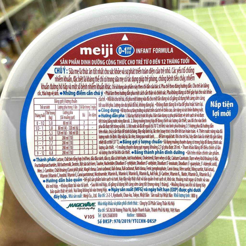 Sữa Meiji số 0 nhập khẩu 800g Mẫu mới