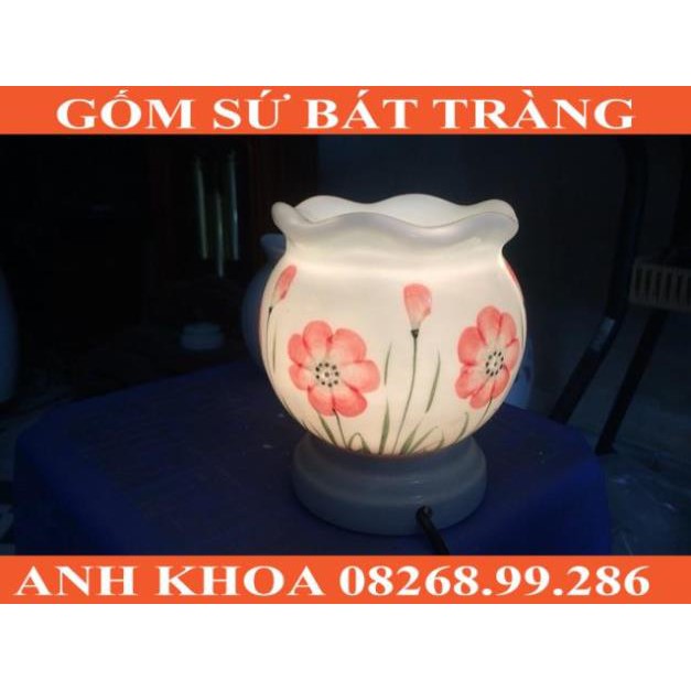 Đèn tinh dầu hoa Bát Tràng - Gốm sứ Bát Tràng Anh Khoa