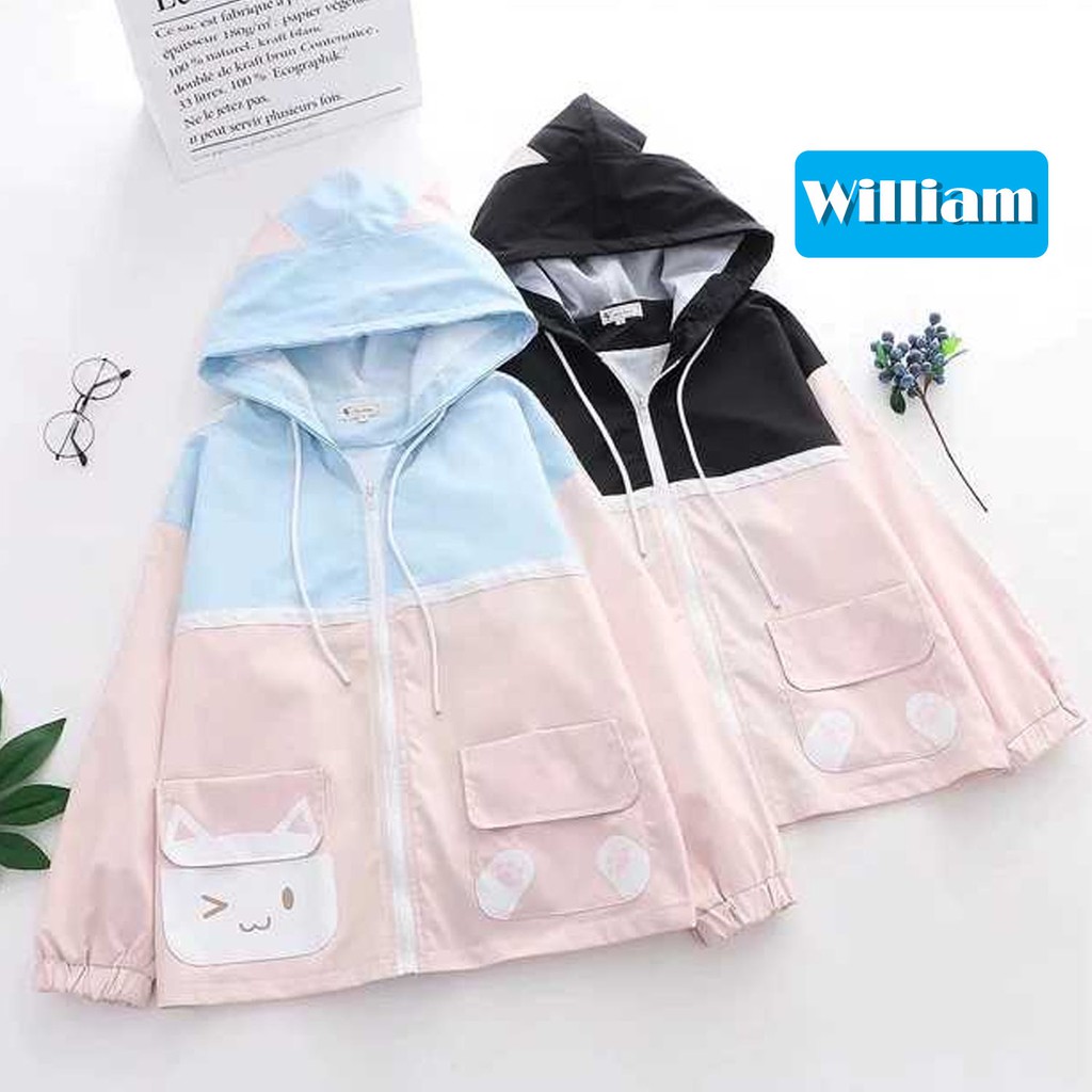[FREESHIP_50K] Áo khoác dù nữ Mèo Dễ Thương - NL152