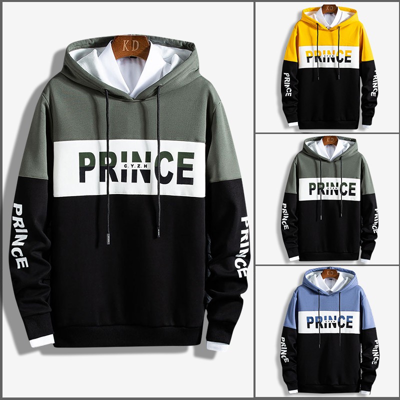 Áo Hoodie Nỉ Thu Đông Nam Nữ Dài Tay Mũ Trùm Đầu Họa Tiết Chữ PRINCE Phối Màu Thời Trang Zenkonam MEN TOP 174