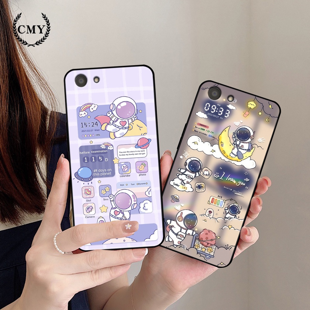 Ốp lưng Oppo A71 - Oppo A83 hình gấu, vũ trụ ngân hà chibi. ốp chống sốc bền đẹp