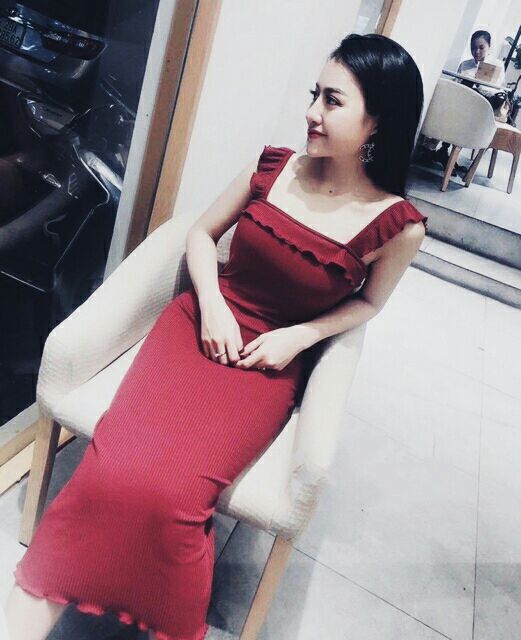 Đầm Body cánh Tiên Thun Gân - Váy cánh tiên 2 dây | BigBuy360 - bigbuy360.vn