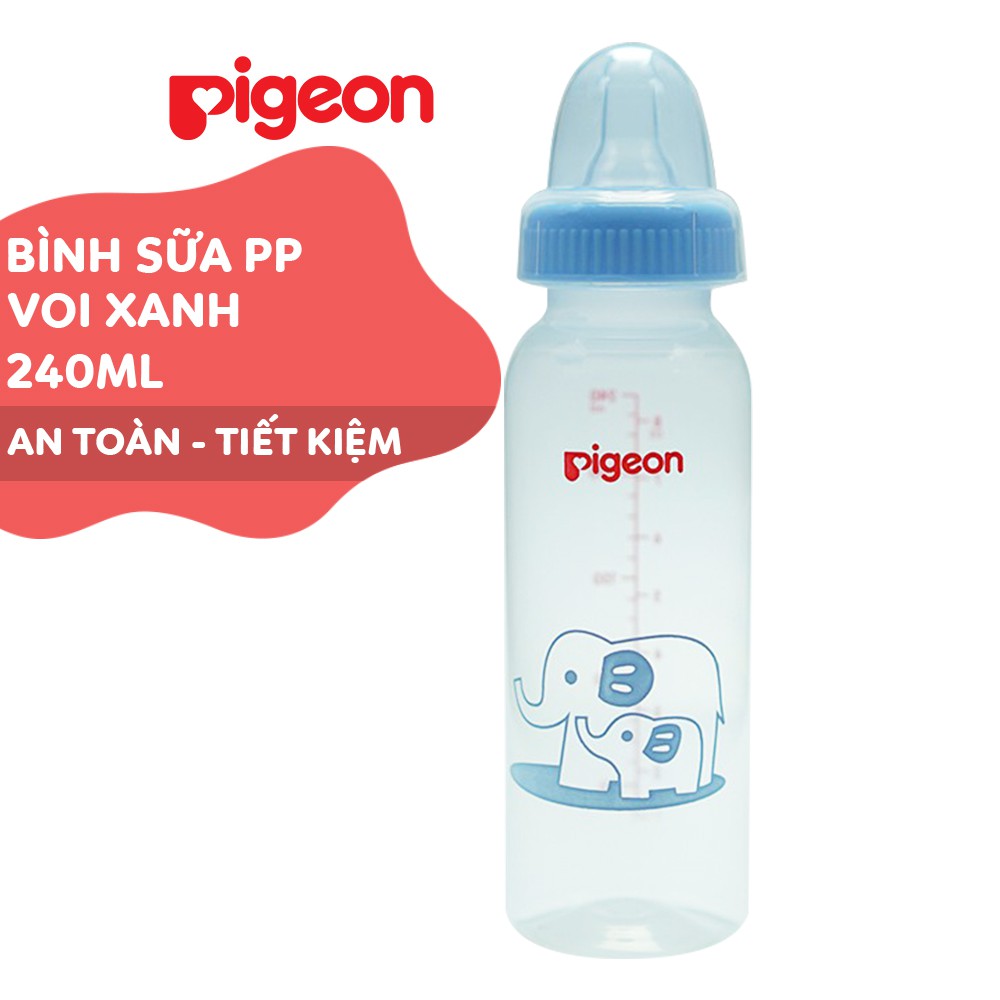 Bình Sữa Pigeon PP Tiêu Chuẩn Hình Voi 240ml