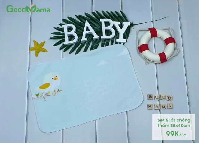 MIẾNG LÓT CHỐNG THẤM GOODMAMA [XÃ KHO] 1 SÉT 5 MIẾNG LÓT