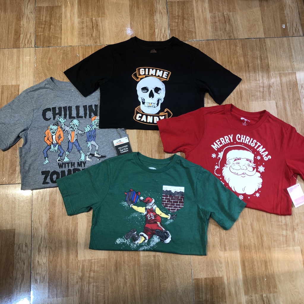 T&DShop Áo phông cotton bé trai, họa tiết lễ hội Halloween, giáng sinh ngộ nghĩnh đáng yêu, hàng Việt Nam xuất khẩu.