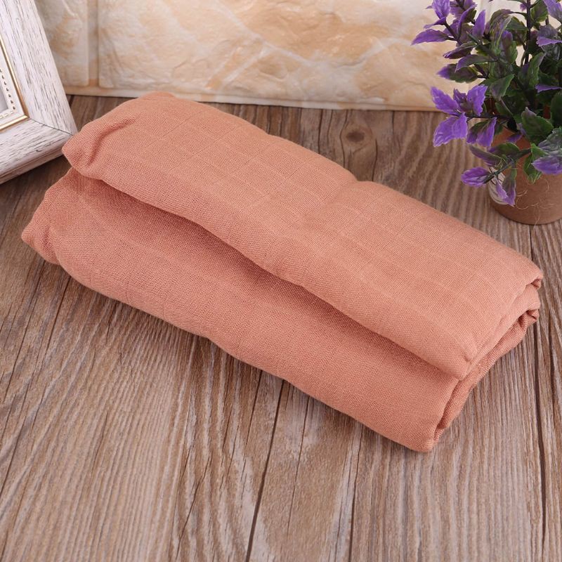 Khăn Quấn Em Bé 120x120cm Chất Liệu Cotton Tre Trơn Màu