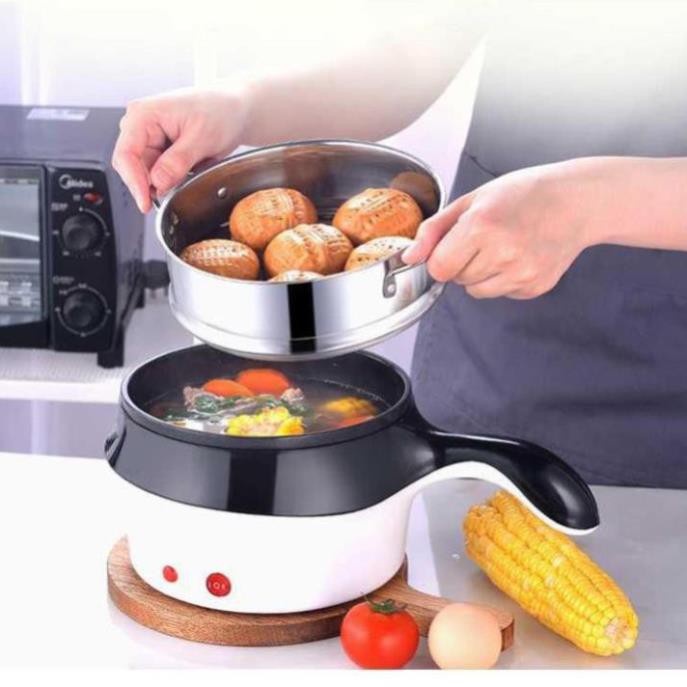 Nồi lẩu hấp mini 2 tầng đa năng chống dính 2 trong 1