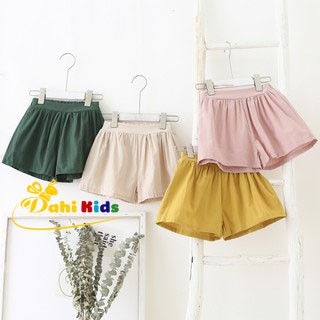 Quần Đùi Lưng Thun DaHi Kids Màu Trơn Chất Đũi Nhẹ Mát Size 10-30kg
