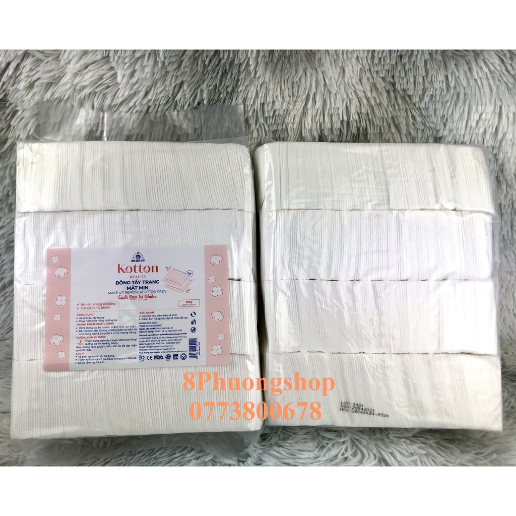 BÔNG TẨY TRANG COTTON 500G BỀ MẶT MỊN KOTTON BEAUTY CHÍNH HÃNG BÔNG BẠCH TUYẾT 500gr/ GÓI - BÔNG TẨY TRANG BỀ MẶT MỊN