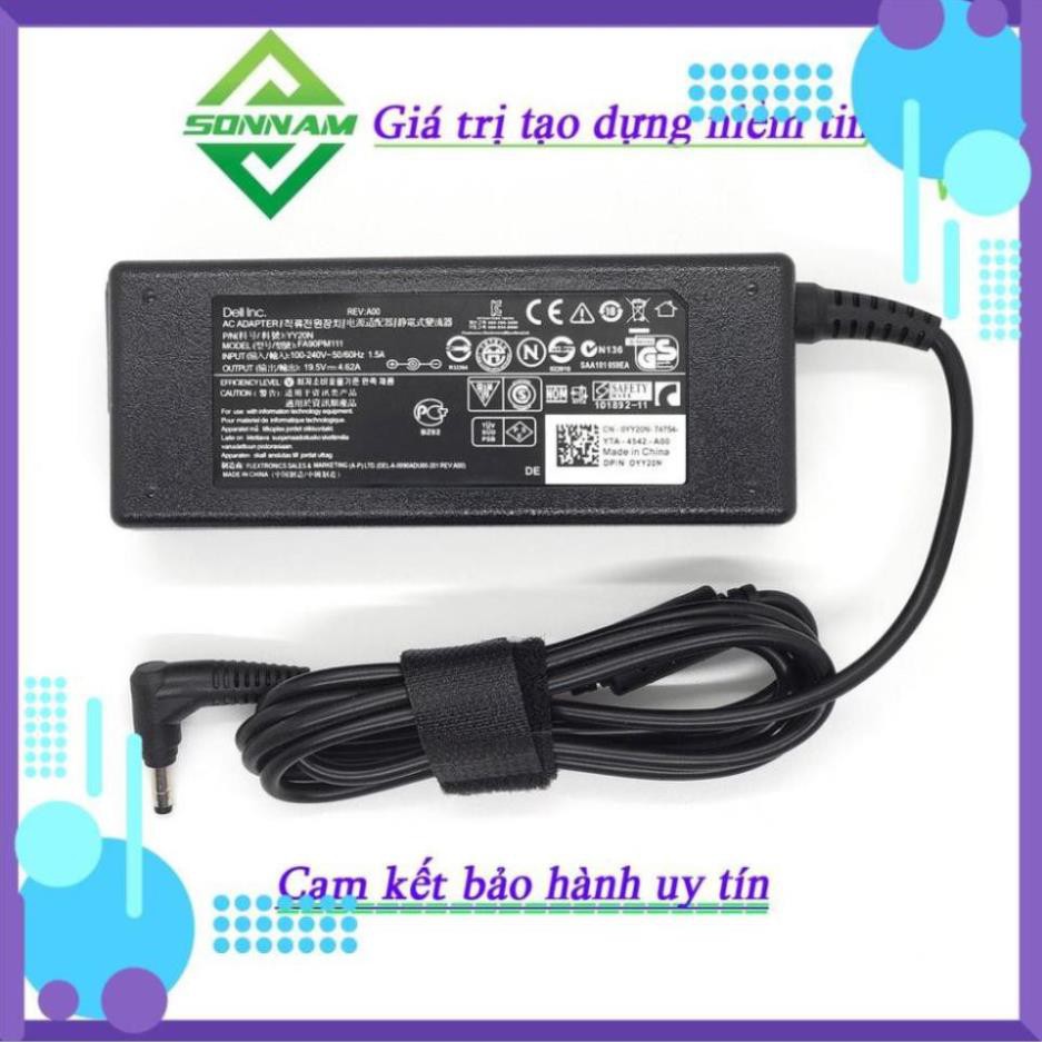 Hàng Chính Hãng -  Sạc Laptop DELL Zin 19.5v - 4.62a  Đầu Đạn Bảo Hành Đổi Mới 12 Tháng