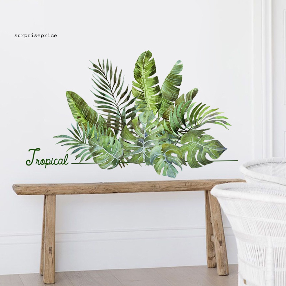 Decal dán tường Họa Tiết Lá Cây Nhiệt Đới Bắt Mắt Sành Điệu