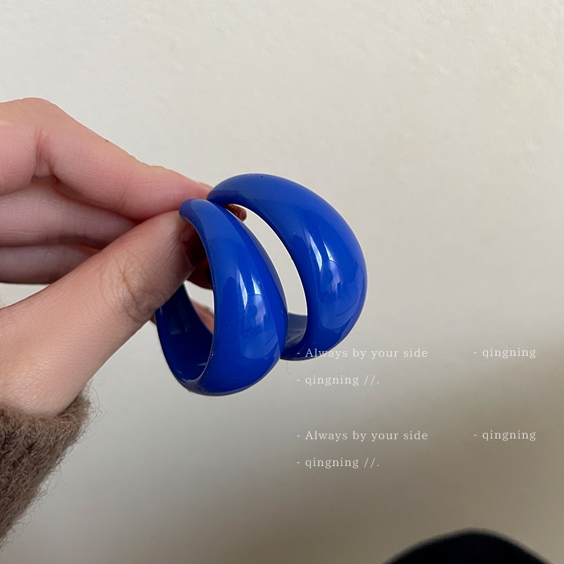 Khuyên tai DREJEW 2 bạc 925 hình chữ C phong cách Hong Kong cổ điển thời trang thu đông