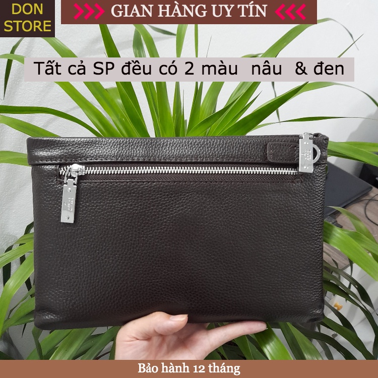 Clutch Nam/ Ví Cầm Tay Nam Full Da Bò Thật 100% Sản Phẩm Cao Cấp New Trend 2020 (BH 12 Tháng)