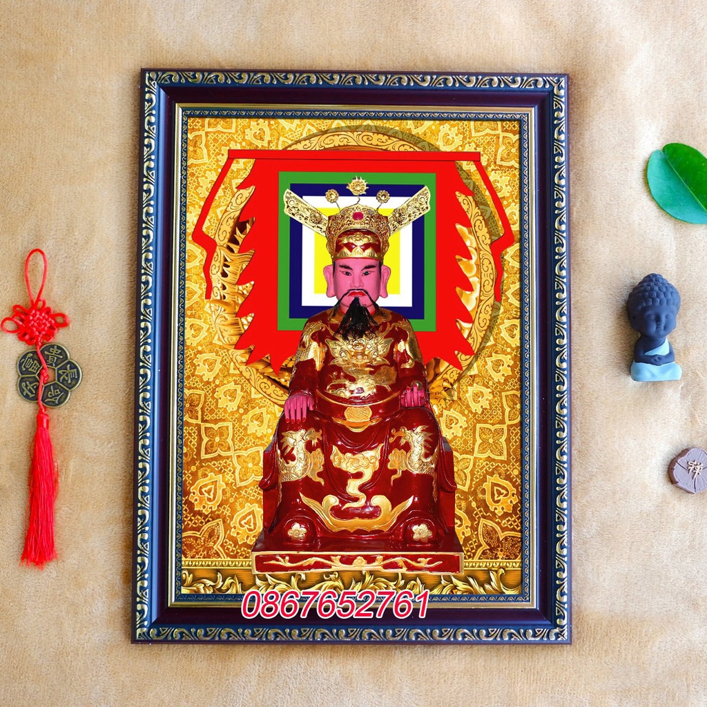 Tranh Đức Thánh Trần Triều gồm khung 38x50cm y ảnh