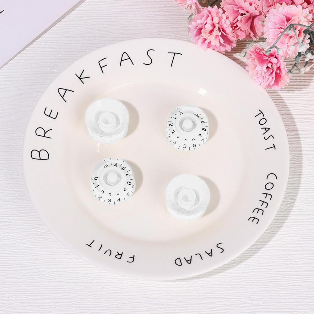 Núm Vặn Điều Chỉnh Âm Lượng Tông Bằng Nhựa Trắng Với Số Màu Đen Cho Đàn Guitar Bass Les Paul LP